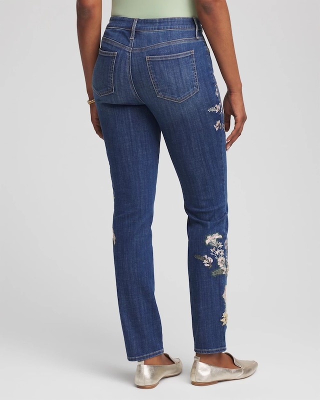 Applique Girlfriend Slim Ankle Jeans - image 3